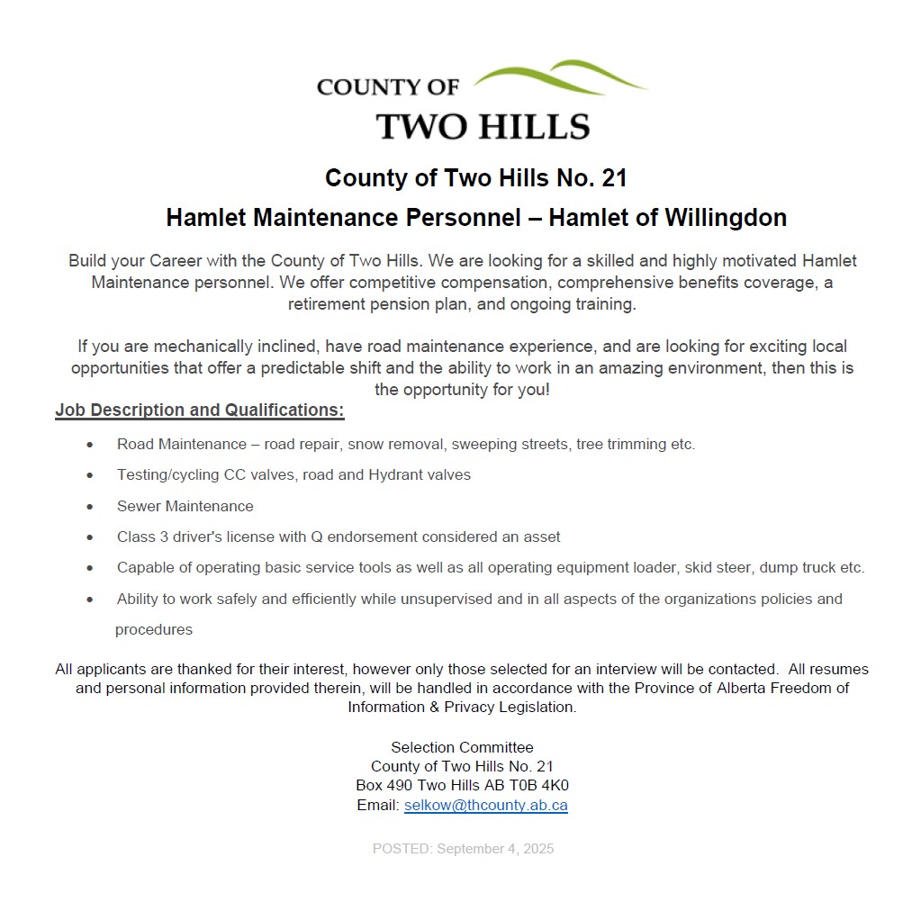 2025 PW Posting Willingdon Maintenance Personnel September updated 