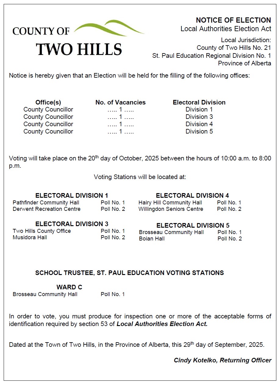 Notice of Election