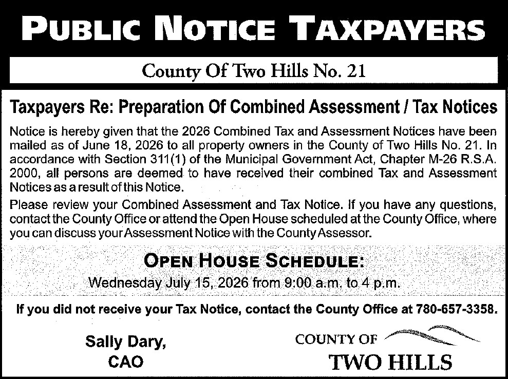 2026 Preparation of Combined Assessment / Tax Notices to Taxpayers